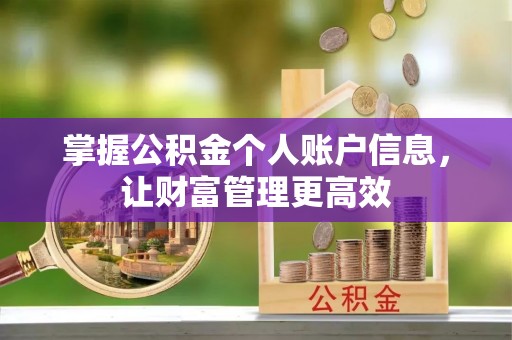 兰溪掌握公积金个人账户信息，让财富管理更高效